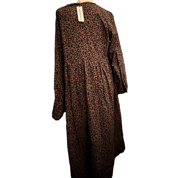 Grace Atwood x The Drop Loose Fit Gray Animal Print Mid-Calf Dress Size L, NWT - Picture 3 of 7